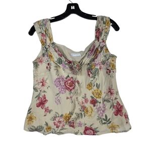Precis Petite Silk Floral victorian Sleeveless Top